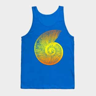 Ammonite Yellow Orange Fossil Design Tank Top